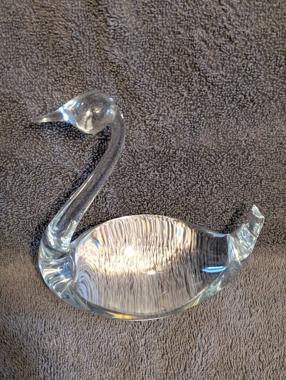 Swan Clear Glass Long Neck Swan Figure Home Decor
